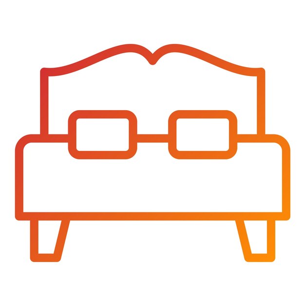 Diseño vectorial Estilo del icono de la cama doble
