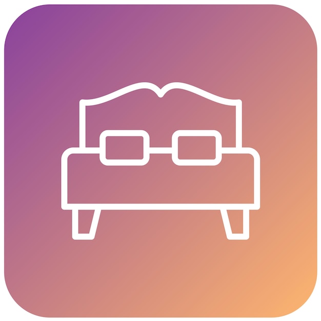 Diseño vectorial Estilo del icono de la cama doble