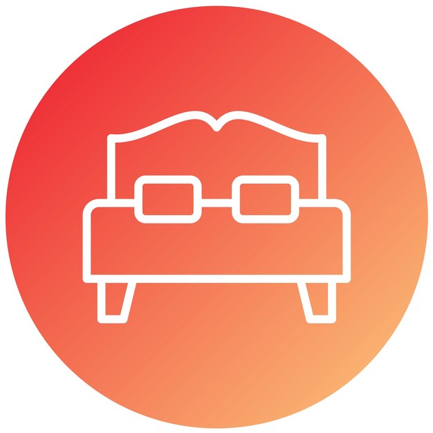 Diseño vectorial Estilo del icono de la cama doble