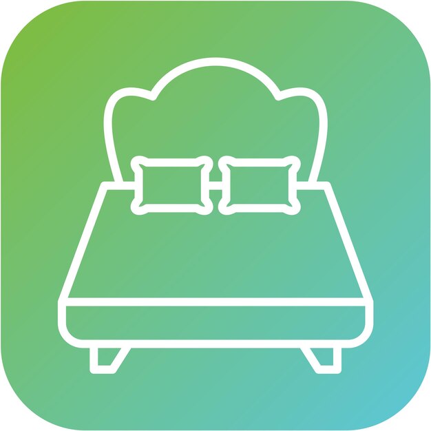 Diseño vectorial Estilo del icono de la cama doble