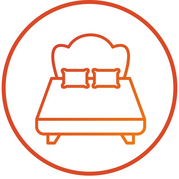 Diseño vectorial Estilo del icono de la cama doble