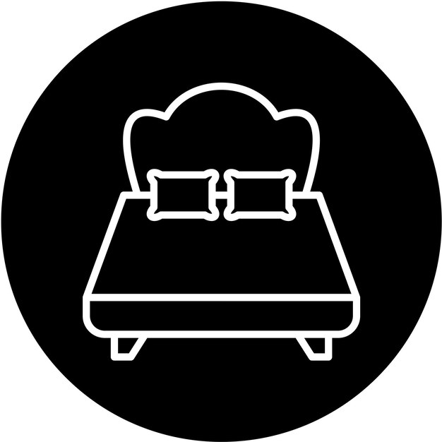 Diseño vectorial Estilo del icono de la cama doble