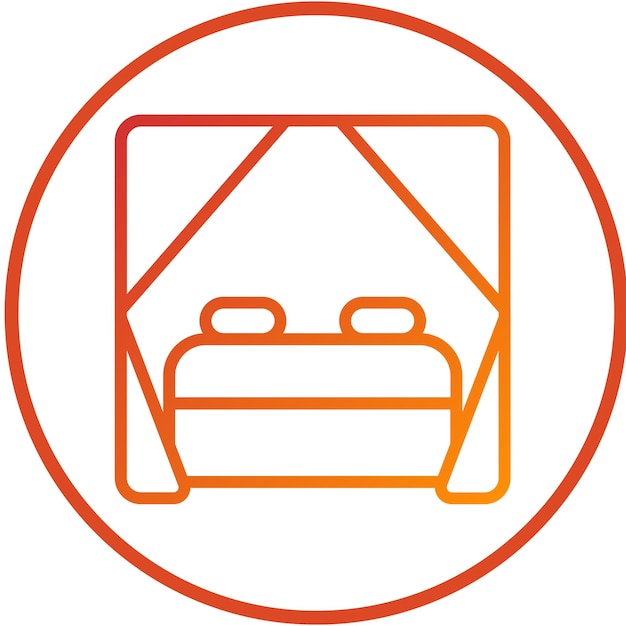 Diseño vectorial Estilo del icono de la cama del dosel