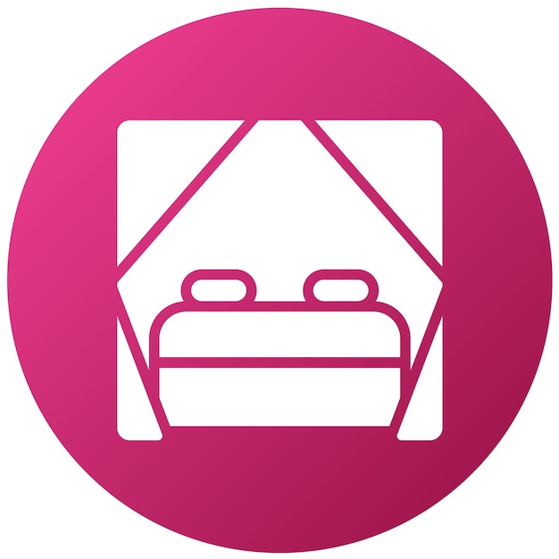 Diseño vectorial Estilo del icono de la cama del dosel