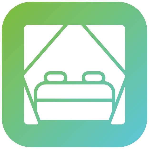 Diseño vectorial Estilo del icono de la cama del dosel