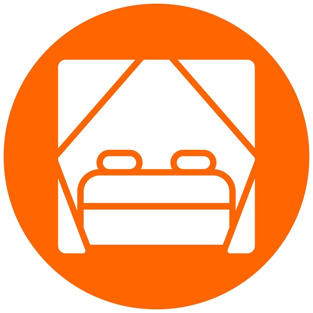 Diseño vectorial Estilo del icono de la cama del dosel