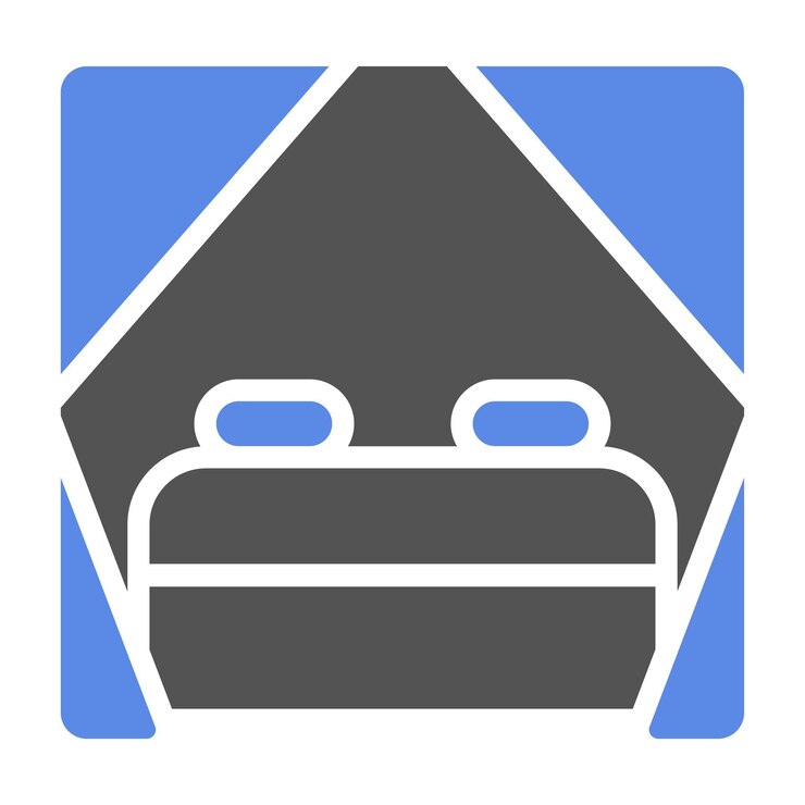 Vector diseño vectorial estilo del icono de la cama del dosel