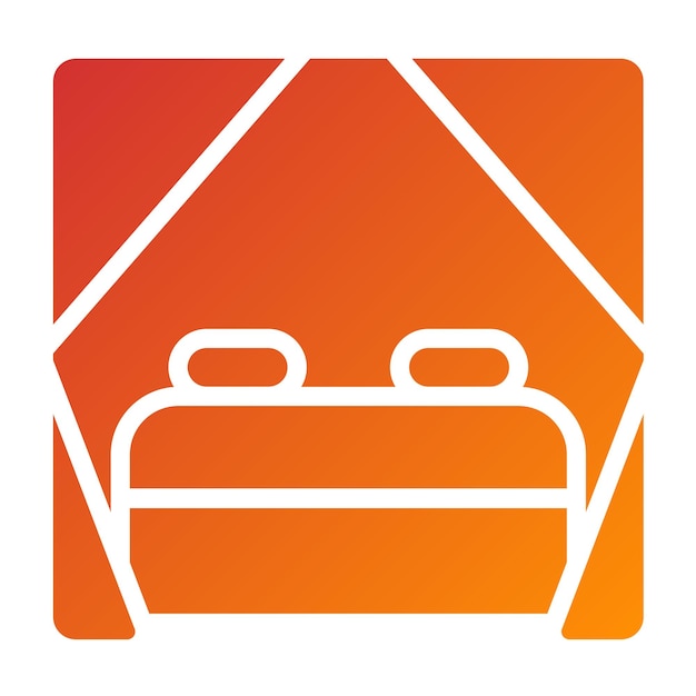 Diseño vectorial Estilo del icono de la cama del dosel