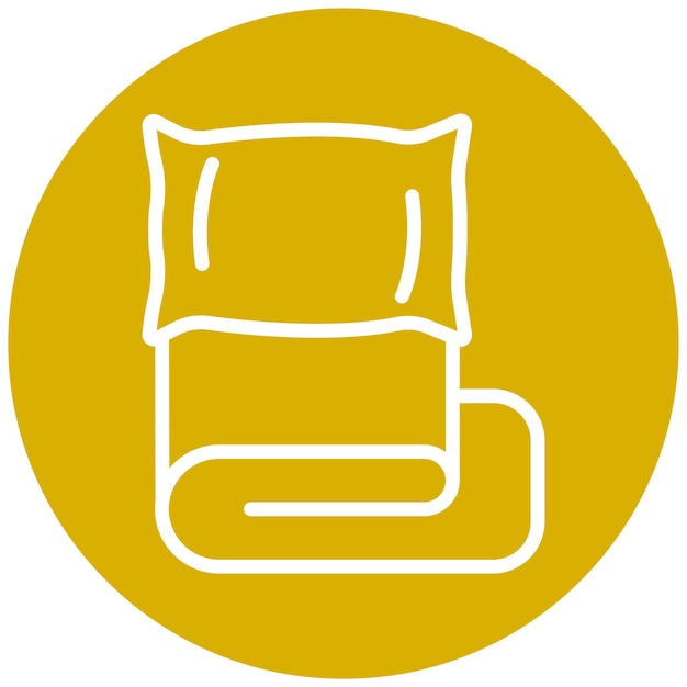 Diseño vectorial Estilo del icono de la cama de flanela