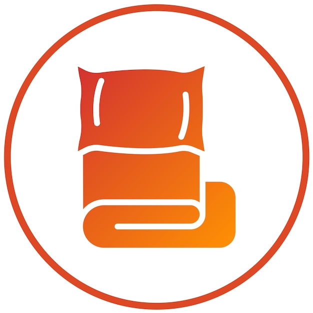 Diseño vectorial Estilo del icono de la cama de flanela