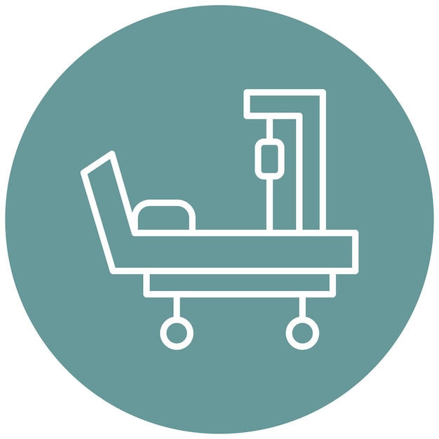 Diseño vectorial Estilo del icono de la cama del hospital