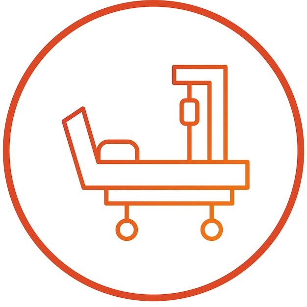 Diseño vectorial Estilo del icono de la cama del hospital