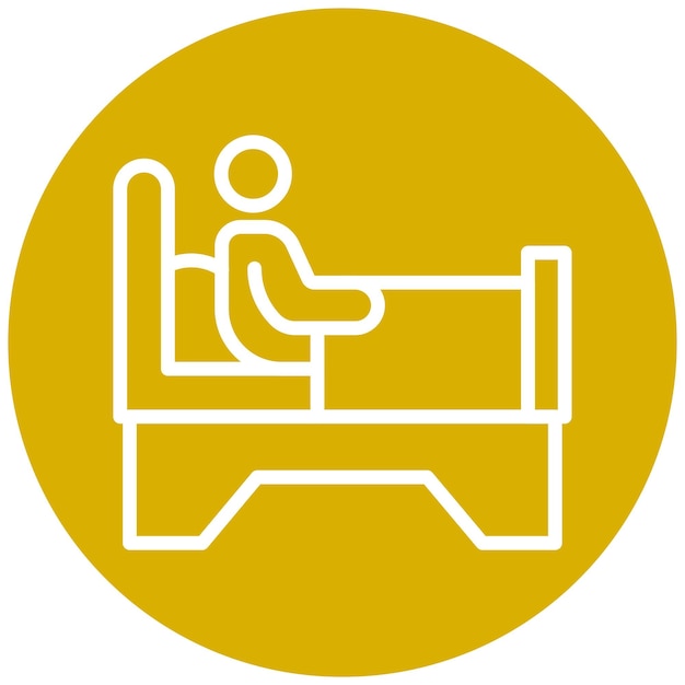 Diseño vectorial Estilo de icono de la cama del hospital