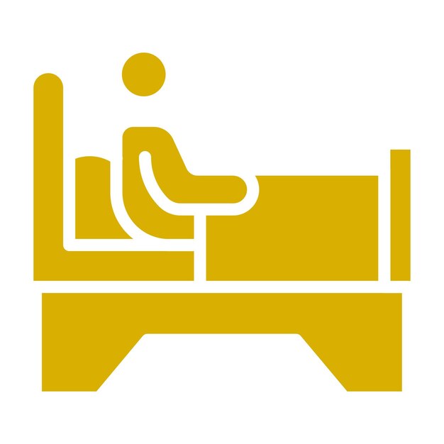 Diseño vectorial Estilo de icono de la cama del hospital