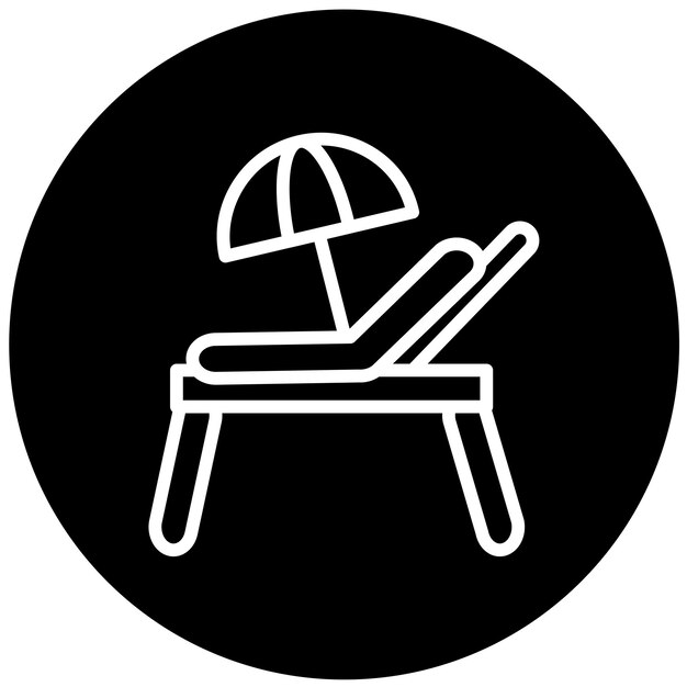 Diseño vectorial Estilo icono de cama de playa