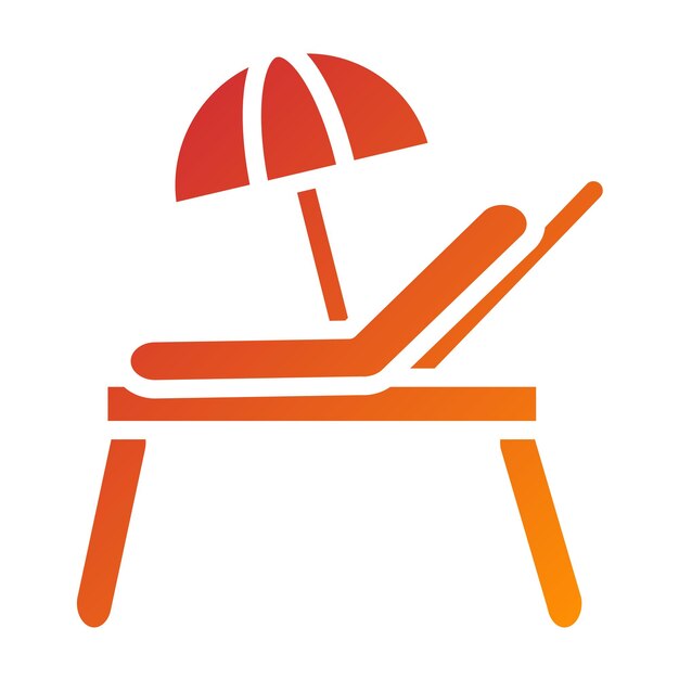 Diseño vectorial Estilo icono de cama de playa
