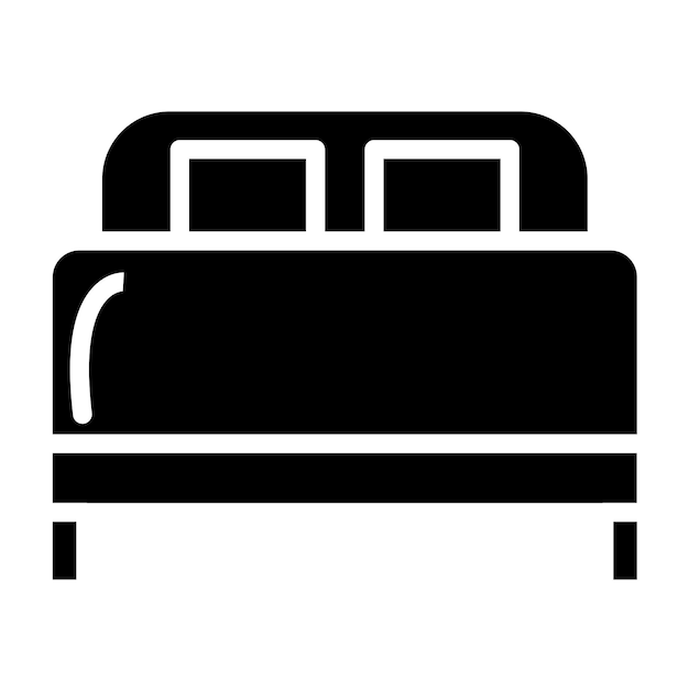 Diseño vectorial Estilo del icono de la cama de la reina