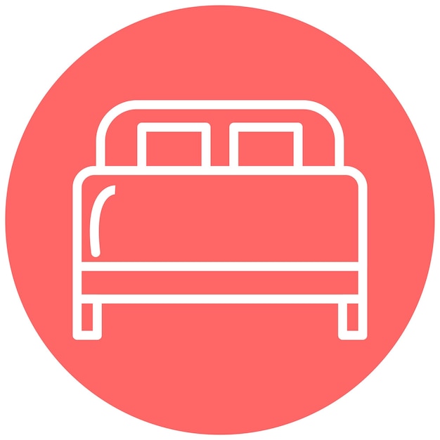 Diseño vectorial Estilo del icono de la cama de la reina