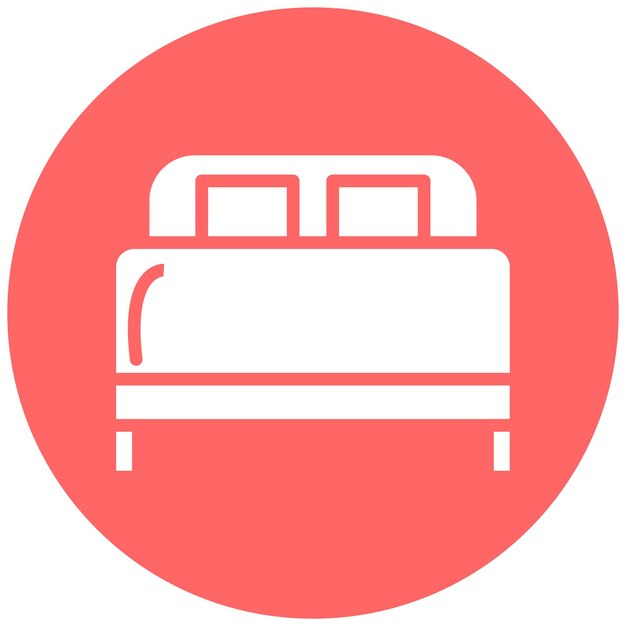 Diseño vectorial Estilo del icono de la cama de la reina
