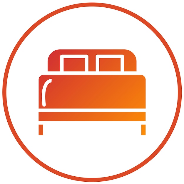 Diseño vectorial Estilo del icono de la cama de la reina