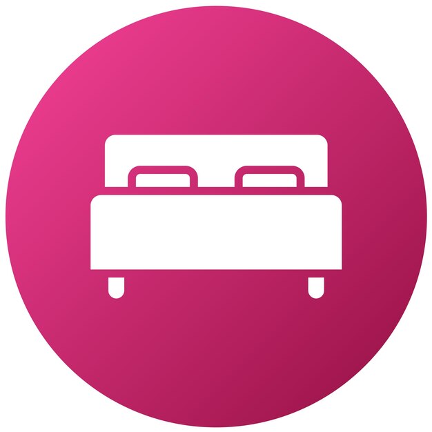 Diseño vectorial del estilo del icono de la cama del rey