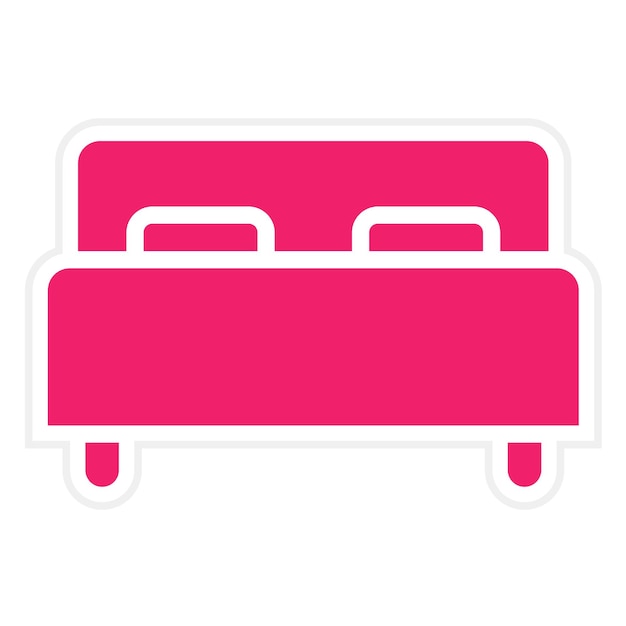Diseño vectorial del estilo del icono de la cama del rey