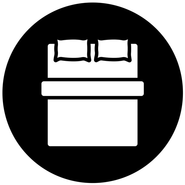 Diseño vectorial del estilo del icono de la cama de satén