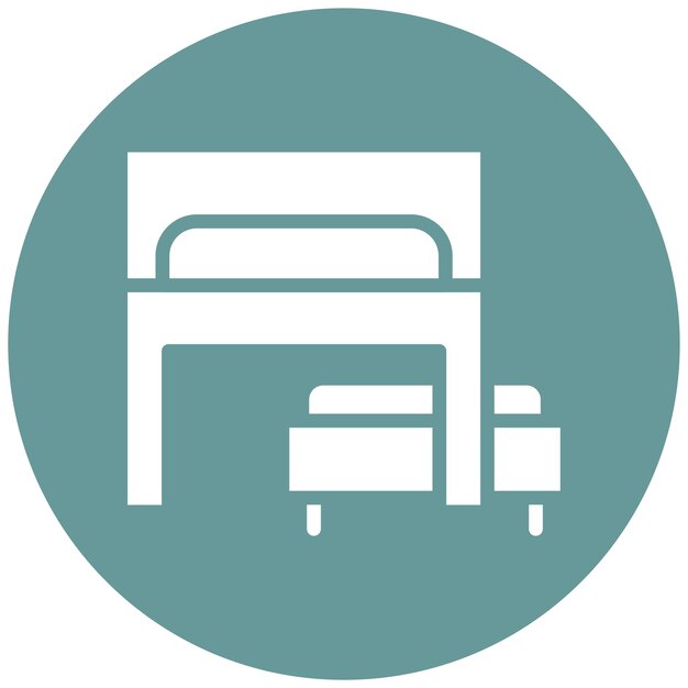 Diseño vectorial Estilo del icono de la cama trundle
