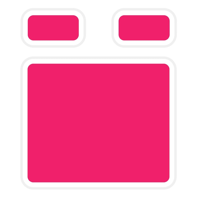 Diseño vectorial del estilo del icono de la cama