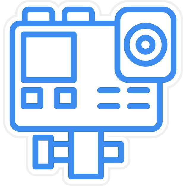 Diseño vectorial Estilo del icono de la cámara de acción