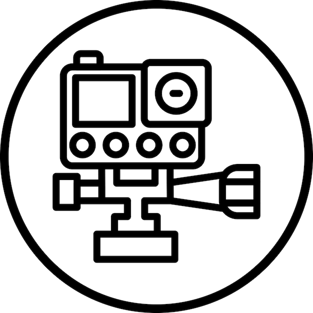 Diseño vectorial Estilo del icono de la cámara de acción