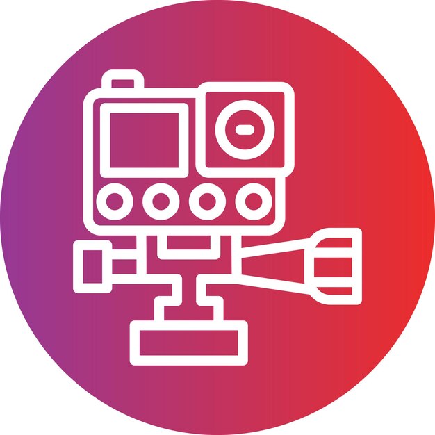 Diseño vectorial Estilo del icono de la cámara de acción