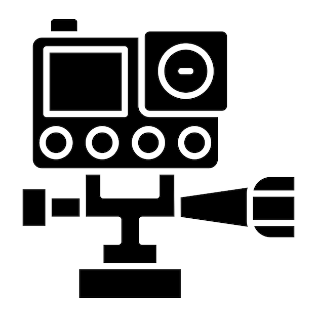 Diseño vectorial Estilo del icono de la cámara de acción