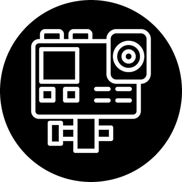 Diseño vectorial Estilo del icono de la cámara de acción