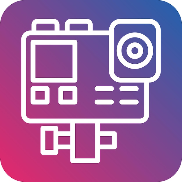 Diseño vectorial Estilo del icono de la cámara de acción