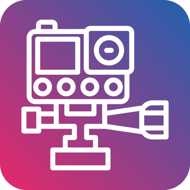Diseño vectorial Estilo del icono de la cámara de acción