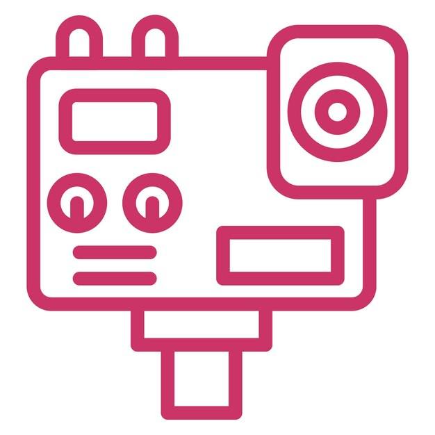 Diseño vectorial Estilo del icono de la cámara de acción