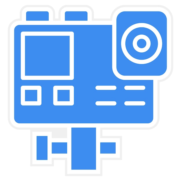 Diseño vectorial Estilo del icono de la cámara de acción