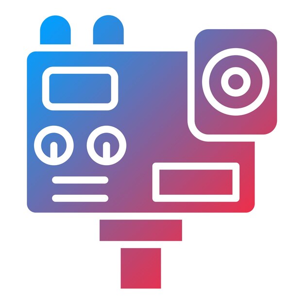 Diseño vectorial Estilo del icono de la cámara de acción