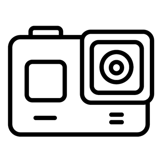 Diseño vectorial Estilo del icono de la cámara de acción