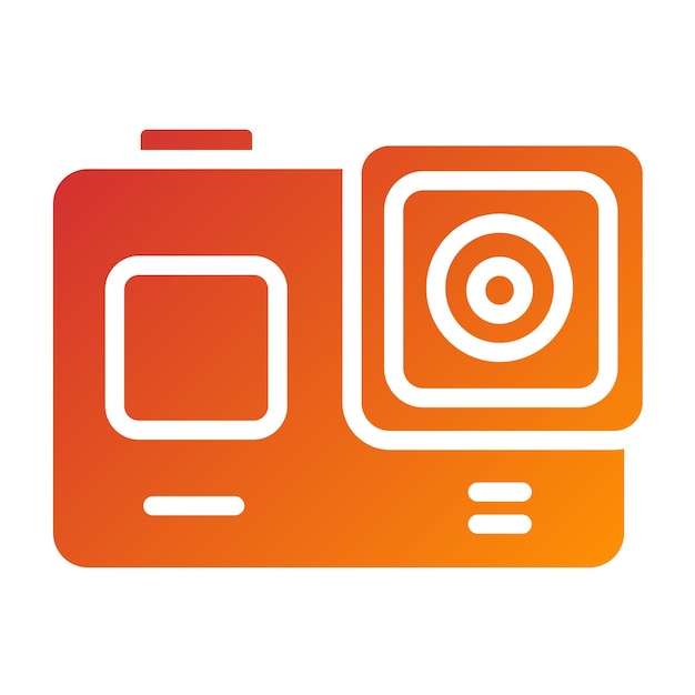 Diseño vectorial Estilo del icono de la cámara de acción