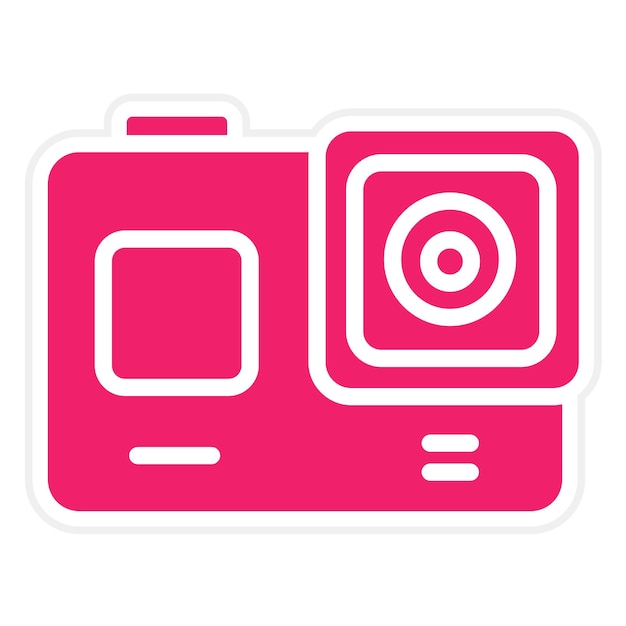 Diseño vectorial Estilo del icono de la cámara de acción