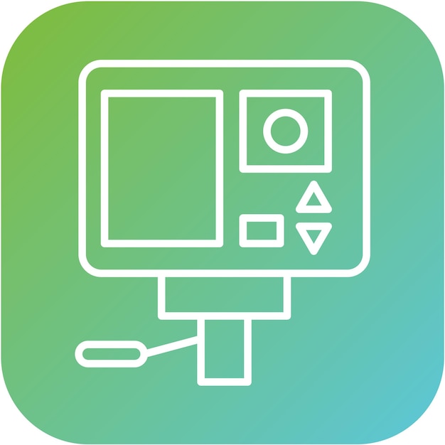Diseño vectorial Estilo del icono de la cámara de acción