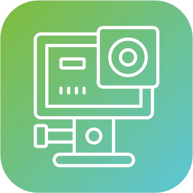 Diseño vectorial Estilo del icono de la cámara de acción