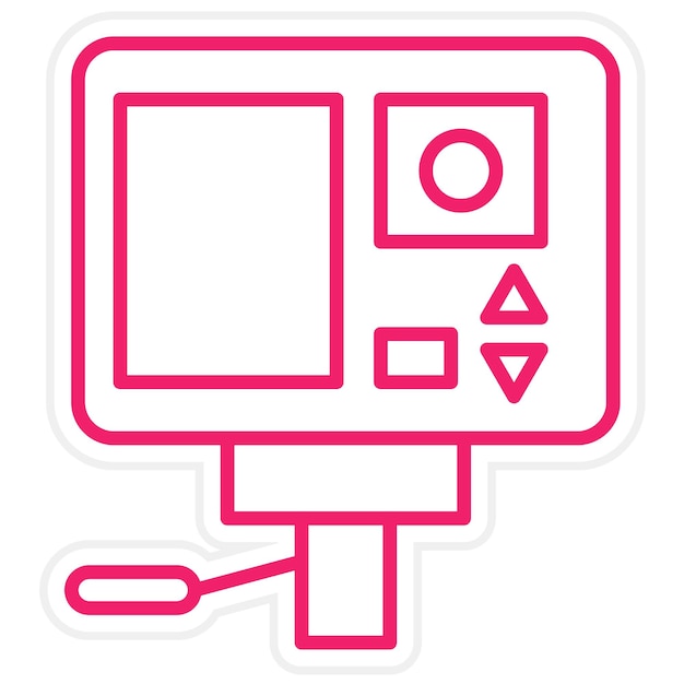Diseño vectorial Estilo del icono de la cámara de acción