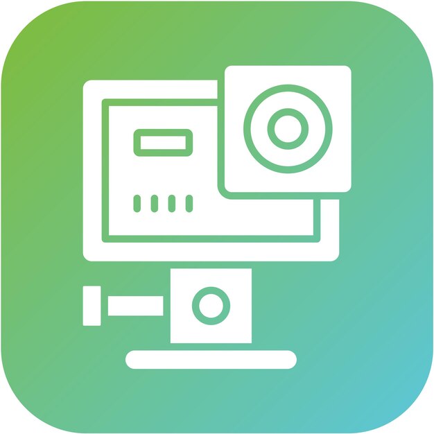 Diseño vectorial Estilo del icono de la cámara de acción