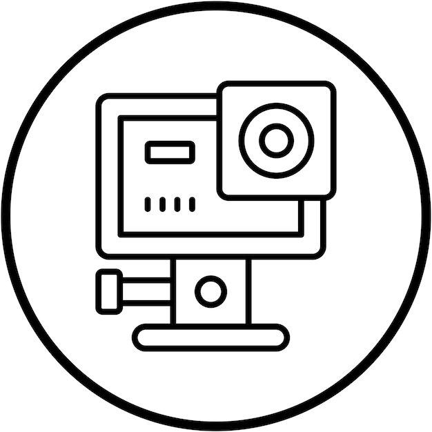 Diseño vectorial Estilo del icono de la cámara de acción