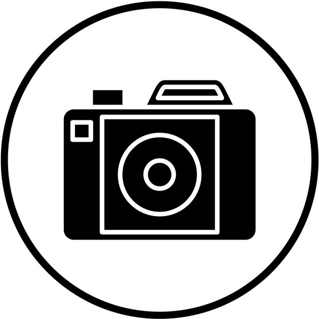 Diseño vectorial Estilo del icono de la cámara de acción