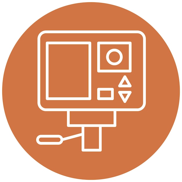 Diseño vectorial Estilo del icono de la cámara de acción