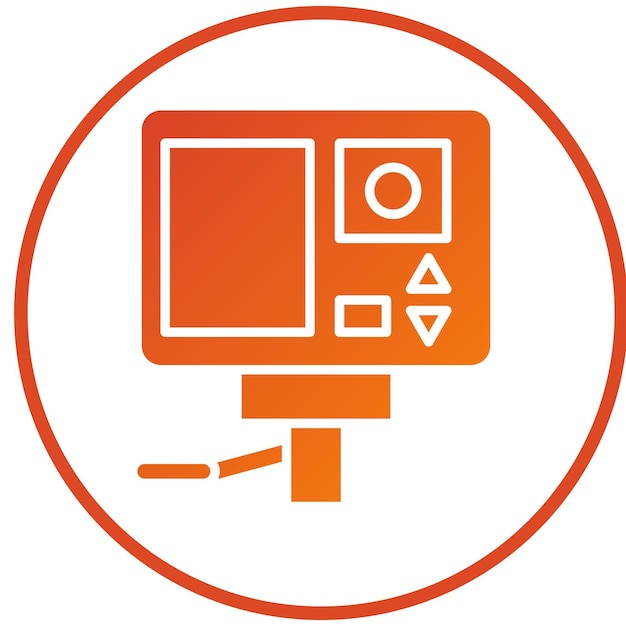 Diseño vectorial Estilo del icono de la cámara de acción